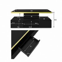 Table basse design à 2 niveaux avec tiroir et LED – 2 niveaux & LED 9