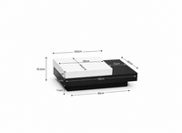 Table basse pivotante moderne à double plateau – Noir & blanc laqué, rangement 2 niveaux 6