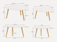 Table basse gigogne ovale blanche et bois scandinave – 2 tables 6