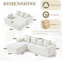 Canapé LOREA™ – Canapé d'Angle Convertible & Velours Côtelé 13