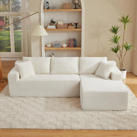 Canapé LOREA™ – Canapé d'Angle Convertible & Velours Côtelé 3