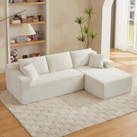 Canapé LOREA™ – Canapé d'Angle Convertible & Velours Côtelé 4
