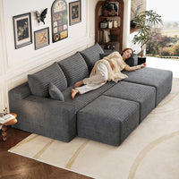 Canapé LOREA™ – Canapé d'Angle Convertible & Velours Côtelé 8