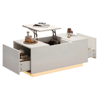 Table basse relevable avec LED et plateau ajustable – Plateau relevable & LED 16 couleurs 1