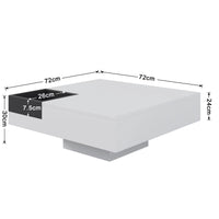 Table basse carrée avec LED et rangement amovible – Coffre amovible & LED 8