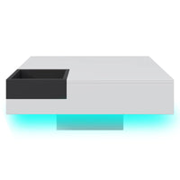 Table basse carrée avec LED et rangement amovible – Coffre amovible & LED 5