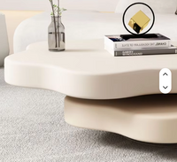 Table Basse NUVOLA™ – Design Fleur Rotatif Blanc Crème 3