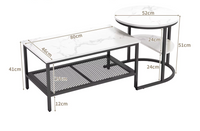 Tables basses gigognes effet marbre avec rangement 4