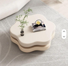 Table Basse NUVOLA™ – Design Fleur Rotatif Blanc Crème
