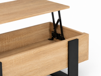 Table basse relevable en bois et noir style industriel – plateau relevable et rangement 6