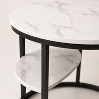 Tables basses gigognes effet marbre avec rangement 6