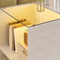 Table basse moderne en verre avec LED et rangements – LED Bluetooth 16 couleurs 5