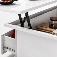 Table basse relevable moderne avec LED et tiroirs – Plateau relevable & LED 16 couleurs 5