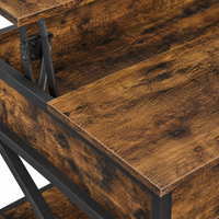 Table basse relevable bois et métal avec rangement – Plateau relevable & rangement caché 4