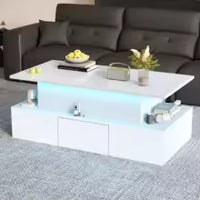 Table basse à double plateau avec LED – Double plateau & LED 16 couleurs 7