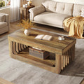 Table Basse Bois Rustique à Lattes avec Rangement