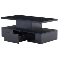 Table basse rectangulaire noire à double plateau avec LED et rangement – LED 16 couleurs 7