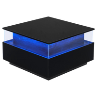 Table basse carrée avec vitrine et LED – Vitrine & LED personnalisable 1