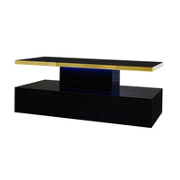 Table basse design à 2 niveaux avec tiroir et LED – 2 niveaux & LED 5