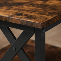 Table basse bois rectangulaire avec rangement style campagne – 2 tiroirs & compartiment 5