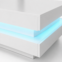 Table basse carrée blanche avec LED et plateau pivotant – Plateau pivotant 360° 5