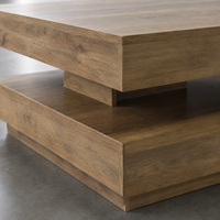 Table basse carrée avec plateau pivotant et plateau inférieur – Rangement modulable 3