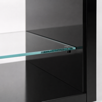 Table basse noire avec étagères en verre et éclairage LED – Verre trempé & LED 6