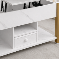 Table basse relevable extensible effet marbre blanche – 4 en 1, relevable & extensible 5