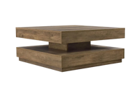 Table basse carrée avec plateau pivotant et plateau inférieur – Rangement modulable 3