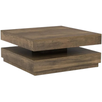Table basse carrée avec plateau pivotant et plateau inférieur – Rangement modulable 6