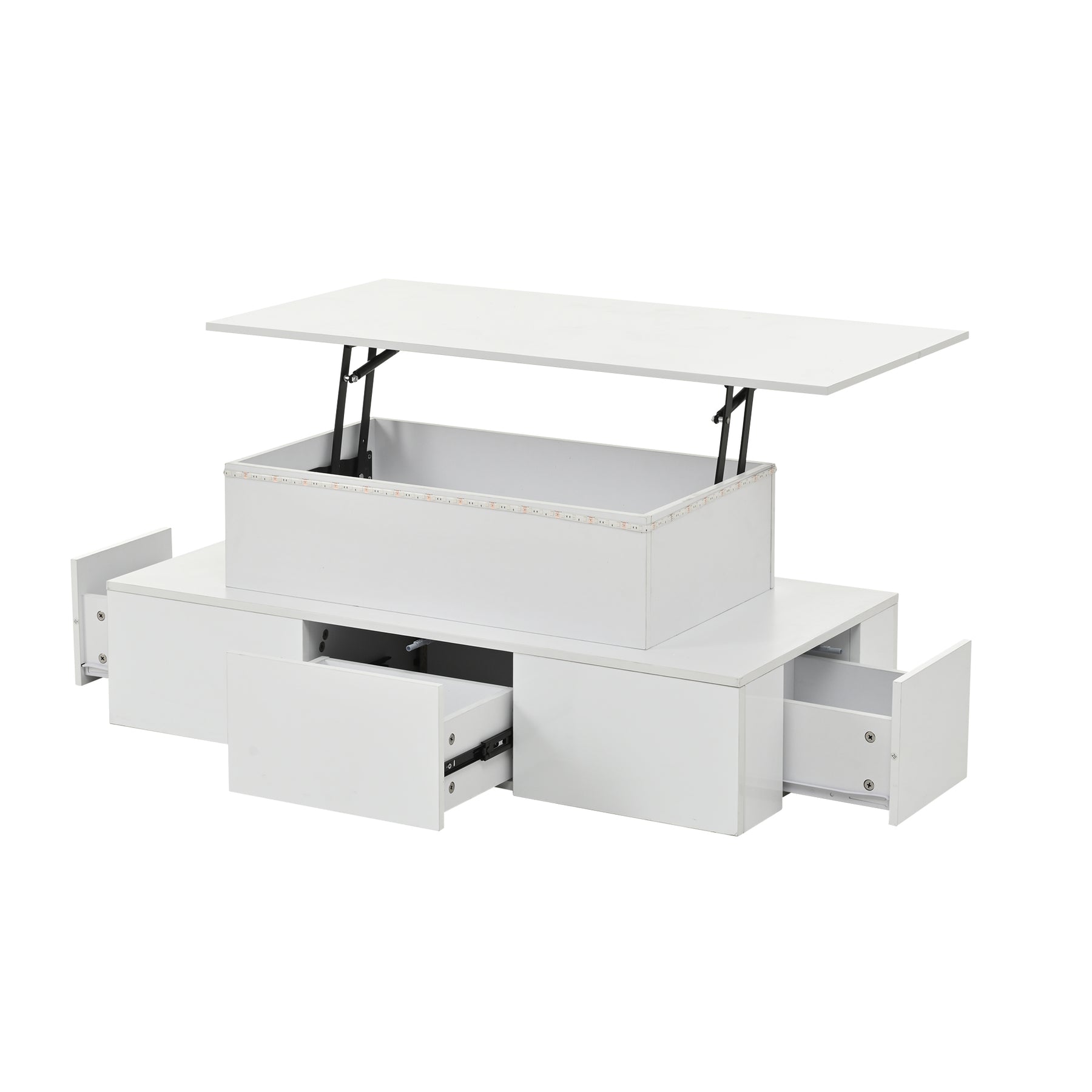Table basse à double plateau avec LED – Double plateau & LED 16 couleurs