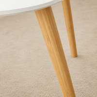 Table basse gigogne ovale blanche et bois scandinave – 2 tables 5
