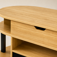 Table basse ovale relevable avec rangements design et bois – Plateau relevable 5