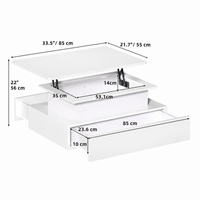 Table basse relevable moderne avec LED et tiroirs – Plateau relevable & LED 16 couleurs 4