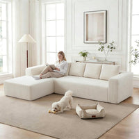 Canapé LOREA™ – Canapé d'Angle Convertible & Velours Côtelé 1