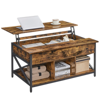 Table basse relevable bois et métal avec rangement – Plateau relevable & rangement caché 2