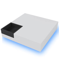 Table basse carrée avec LED et rangement amovible – Coffre amovible & LED 7
