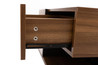 Table basse carrée bois et noir avec tiroirs de rangement – 4 tiroirs & plateau inférieur 4