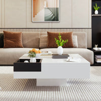 Table basse carrée avec LED et rangement amovible – Coffre amovible & LED 3