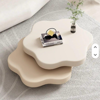 Table Basse NUVOLA™ – Design Fleur Rotatif Blanc Crème 2