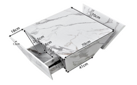 Table basse effet marbre blanche avec tiroirs – Trapézoïdale & 2 tiroirs 6