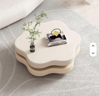 Table Basse NUVOLA™ – Design Fleur Rotatif Blanc Crème 1