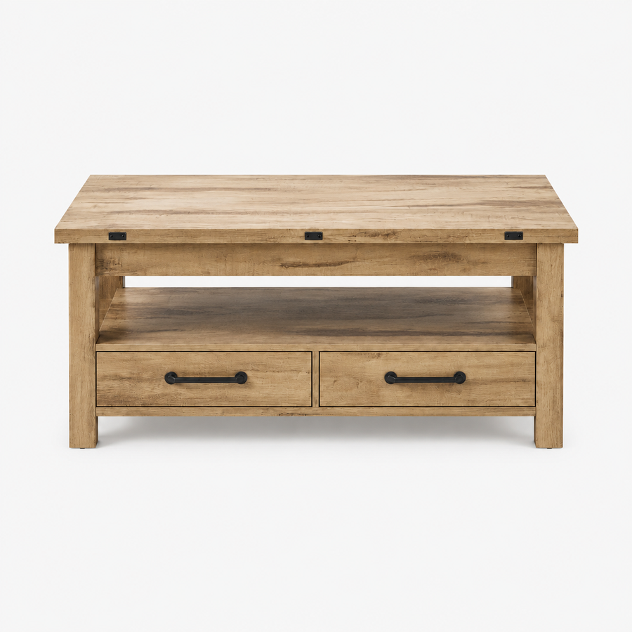 Table basse relevable extensible 3 en 1 – Bureau & table à manger, 6 convives