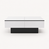 Table basse rectangulaire extensible avec rangements noire et blanche – Plateau extensible