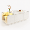 Table basse moderne en verre avec LED et rangements – LED Bluetooth 16 couleurs