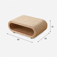 Table basse ovale en rotin naturel pour salon et espace détente – Osier tressé 6