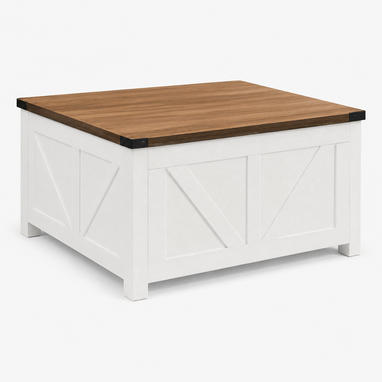 Table basse carrée à plateau relevable en bois design – Relevable & station de charge