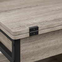 Table basse relevable extensible grise avec rangements – Plateau relevable, 4 à 6 couverts 6