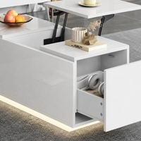 Table basse relevable avec LED et plateau ajustable – Plateau relevable & LED 16 couleurs 6