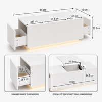 Table basse relevable avec LED et plateau ajustable – Plateau relevable & LED 16 couleurs 7